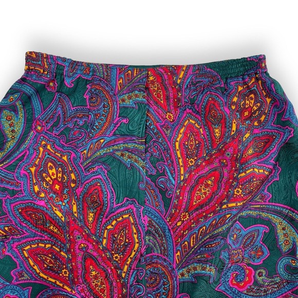 Anne Crimmins For Umi Collections Womens Silk Skirt Knee Length Vibrant Boho 10 - Picture 7 of 13